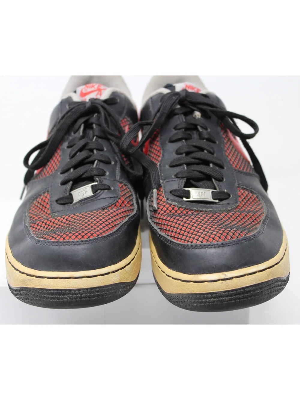 Nike Air Force 1 Low Black University Red Wolf Grey 488298-062 Men Shoes Sz 12